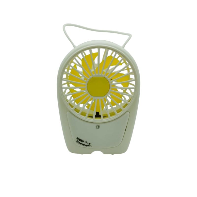 Picture of Hello Summer Portable Rechargeable Mini Fan with LED Light for Personal Cooling, Handheld USB Desktop Fan for Travel, Office, and Outdoor Use, High-Speed Silent Motor with Long-Lasting Battery Performance.-Multicolor