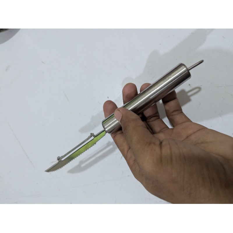 Picture of Stainless Steel Julienne Peeler and Vegetable Corer Tool with Serrated Blade for Kitchen Scraping and Slicing-Silver