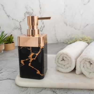 Picture of Soap Dispenser for Bathroom and Kitchen, Hand Soap Dispenser for Lotion, Shower Gel, Shampoo, Sanitizer Dispenser Refillable Liquid Dispenser with Rustproof Pump, Black-Black