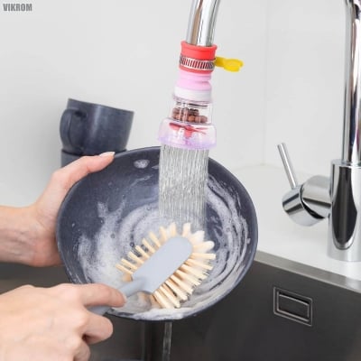 Picture of Water Filter Faucet Bathroom Sink - 3Pcs Water Filter for Sink Bathroom Faucet Extender Kitchen Sink Water Filter - 360° Adjustable Shower Head Filter Shower Faucet Handle for Kitchen Accessories-Multicolor