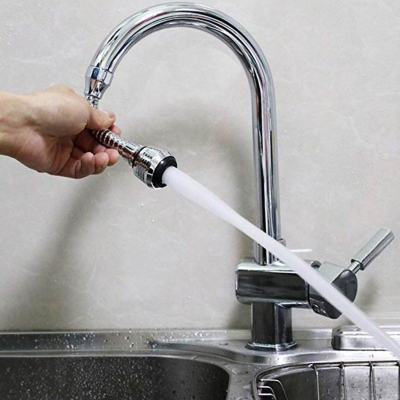 Picture of Kitchen Tap Shower Sprinkler Faucet for Sink – Water Tap Extender, Flexible Extension Hose for Rinsing Dishes, Filling Pots, Water Saving Adjustable Nozzle – 1pcs Convenient Sprayer Head-silver