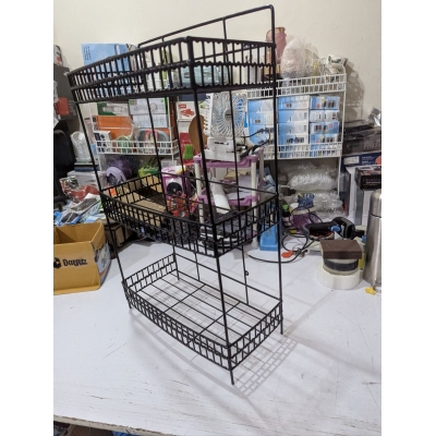 Picture of 3 Tier Black Metal Spice Rack Organizer Countertop Spice Shelf Standing Holder for Kitchen Pantry Cabinet-Black