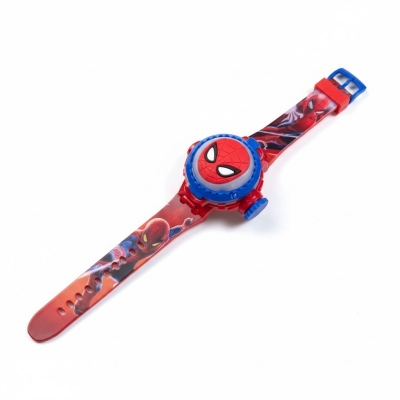 Picture of Marvel Spiderman Kids Digital Watch for Boys and Girls with Flip Cover and Flash Light Effect Feature Stylish Red Silicone Strap Childrens Cartoon Character Toy Wristwatch Perfect for Birthday Gifts.-Red