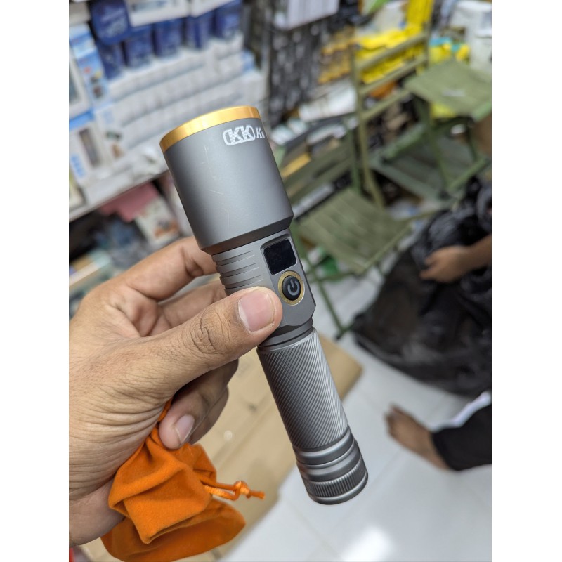 Picture of KK K7 Professional Tactical Flashlight with High Power Laser LED 2km Long Beam Range Zoomable Focus Rechargeable 6000mAh Battery for Hunting Camping Outdoor Exploration and Heavy Duty Professional Search Operations Use.-Multicolor