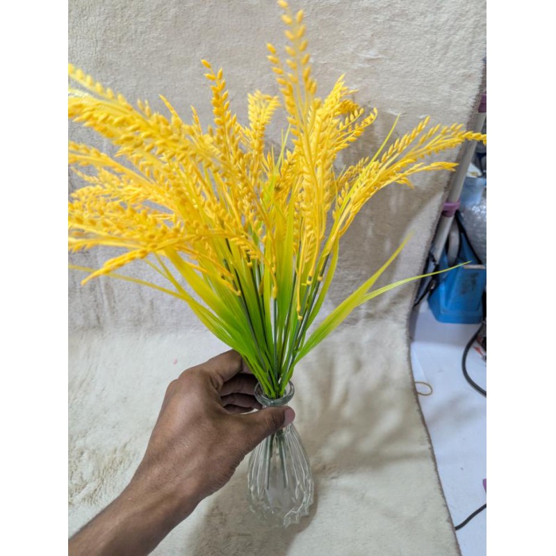 Picture of Premium Artificial Golden Rice Ears Wheat Bouquet For Home Office Decor Photography Props And Wedding Venue Scenery-Yellow