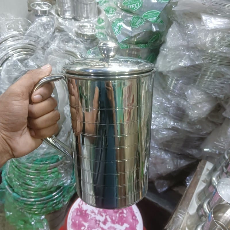 Picture of 1 pcs non magnetic  Stainless Steel Water Jug Pitcher, 2 litres-Silver