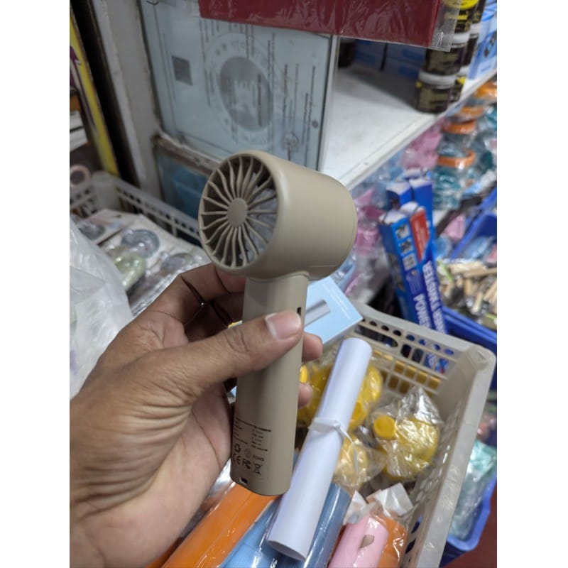 Picture of High Speed Handheld Fan with 120 Adjustable Speeds and Digital LED Display for Real-Time Monitoring, Featuring a Portable Mini Turbo Design Perfect for Staying Cooling During Summer Outdoor Travel Trips.-Multicolor