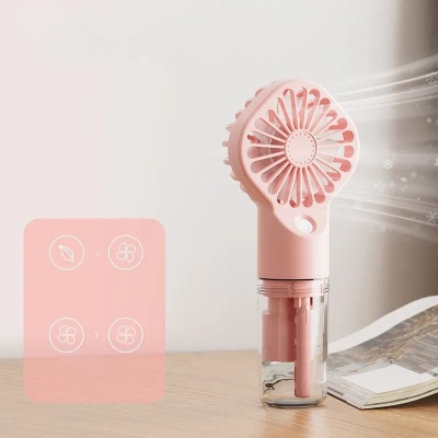 Picture of Portable Handheld Misting Fan with USB Rechargeable Battery and Nano Water Spray Mist Function for Personal Cooling and Skin Hydration Outdoors.-Multicolor
