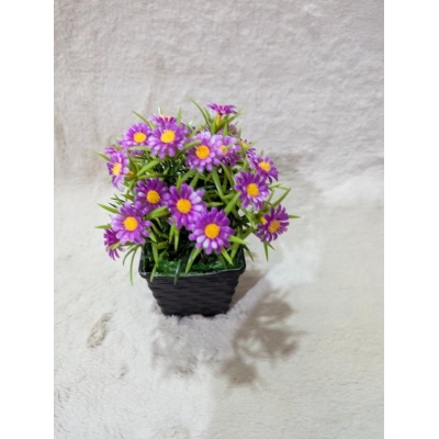 Picture of Realistic Artificial Purple Daisy Potted Plant for Home Decor, Office Table, and Indoor Aesthetic Room Decoration-Multicolor