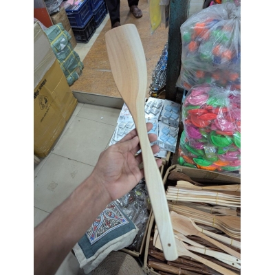 Picture of Natural Beechwood Turner Spatula, Heat-Resistant Non-Stick Safe Wooden Cooking Spoon for Sautéing, Stir-Frying, and Flipping, Durable Eco-Friendly Handcrafted Kitchen Utensil with Ergonomic Handle and Hanging Hole for Easy Storage.-Multicolor