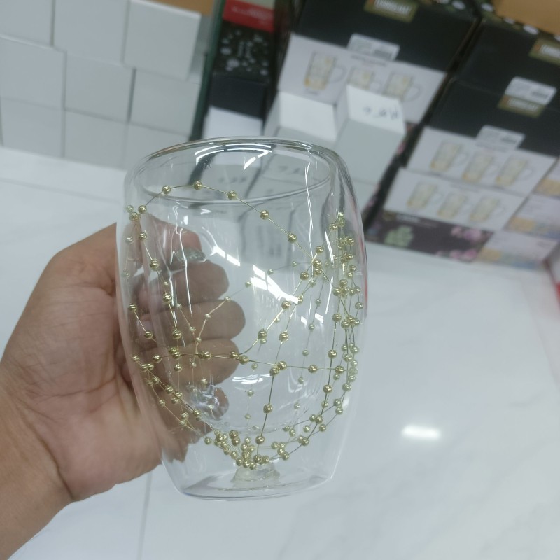 Picture of 1PC Multifuntional Glass Cups Double Layer Glasses 350ML Cups With Handle For Coffee And Iced Drink-Multicolor