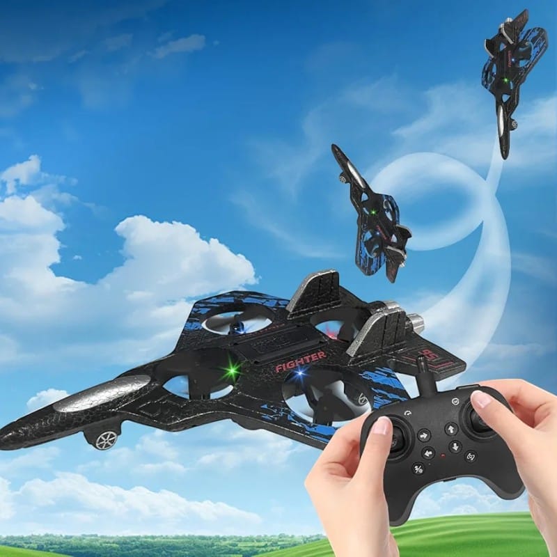 Picture of 4DRC V32 Foam RC Plane Fighter Jet Drone with LED Lights, 360° Flips, Altitude Hold, Easy-to-Fly Remote Control Airplane Toy for Kids & Adults Beginners, 2.4GH-Multicolor