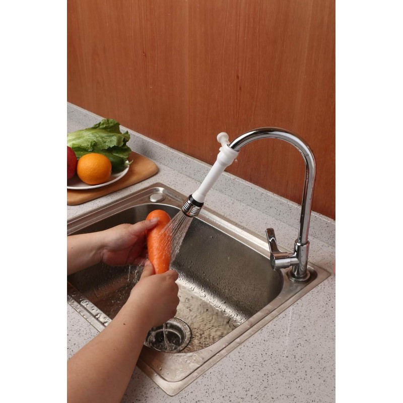 Picture of Long Faucet Water Spray Nozzle – Chlorine & Heavy Metal Filter – 1 Pc – Ideal for Bathroom Sink – Clean Water for Home & Kitchen Use-White