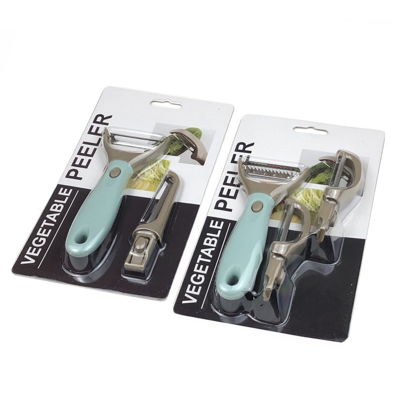 Picture of 2 in 1 Peeler Set Julienne Vegetable Peeler Stainless Steel Cabbage Carrot Potato Peelers-Multicolor
