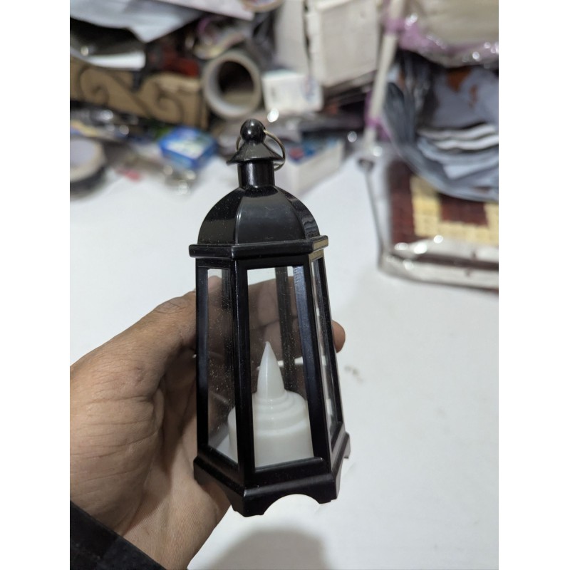 Picture of Retro Style Decorative LED Candle Lantern battery operated flameless flickering light for home indoor outdoor garden patio hanging lamp vintage antique design amber glow flicker safe for kids pets party decor.-Multicolor