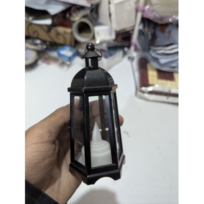 Picture of Retro Style Decorative LED Candle Lantern battery operated flameless flickering light for home indoor outdoor garden patio hanging lamp vintage antique design amber glow flicker safe for kids pets party decor.-Multicolor