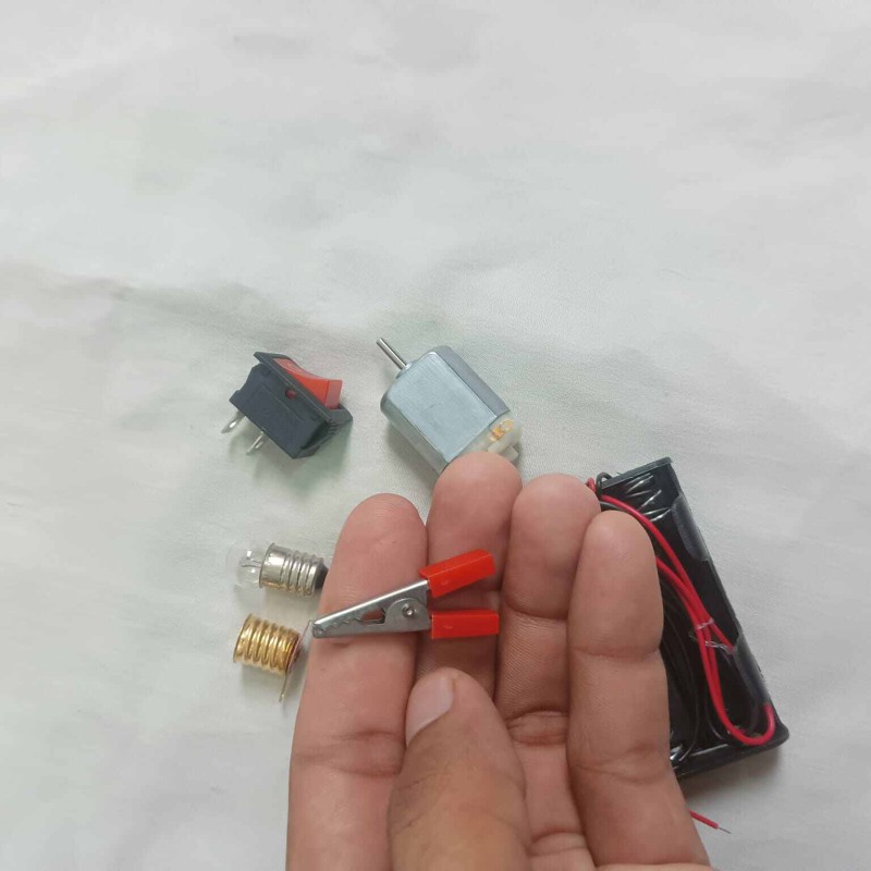 Picture of Explore Electricity with 7pcs Circuit Kit – Build Motors, Learn Current Flow – Ideal for School Science Projects & Home Experimentation-Multicolor