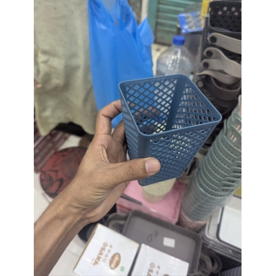 Picture of small plastic storage basket or desktop organizer-Multicolor