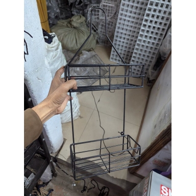 Picture of Bathroom Classic Hanging Over The Shower Head Caddy | 2-Tier Metal Wire Organizer with Integrated Soap Tray and Hooks | Rust-Resistant Powder Coated Finish for Shampoo, Conditioner, Body Wash, and Accessories-Black