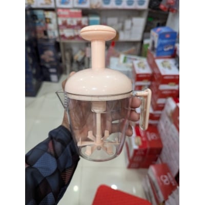 Picture of Multipurpose Manual Egg Beater and Hand Push Whisk Mixer with Measurement Cup, Semi-Automatic Cream Whipper, Milk Frother, and Portable Batter Blender for Efficient Kitchen Cooking, Baking, and Effortless Meal Preparation Gadget.-Multicolor