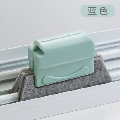 Picture of Multipurpose Window Track Cleaning Brush Handheld Groove Gap Cleaner Tool for Sliding Door Rails Shutter Blinds Air Conditioner Vents High Efficiency Scrubbing Pad Sponge Removable Washable Reusable Durable Home Kitchen Deep Cleaning-Multicolor