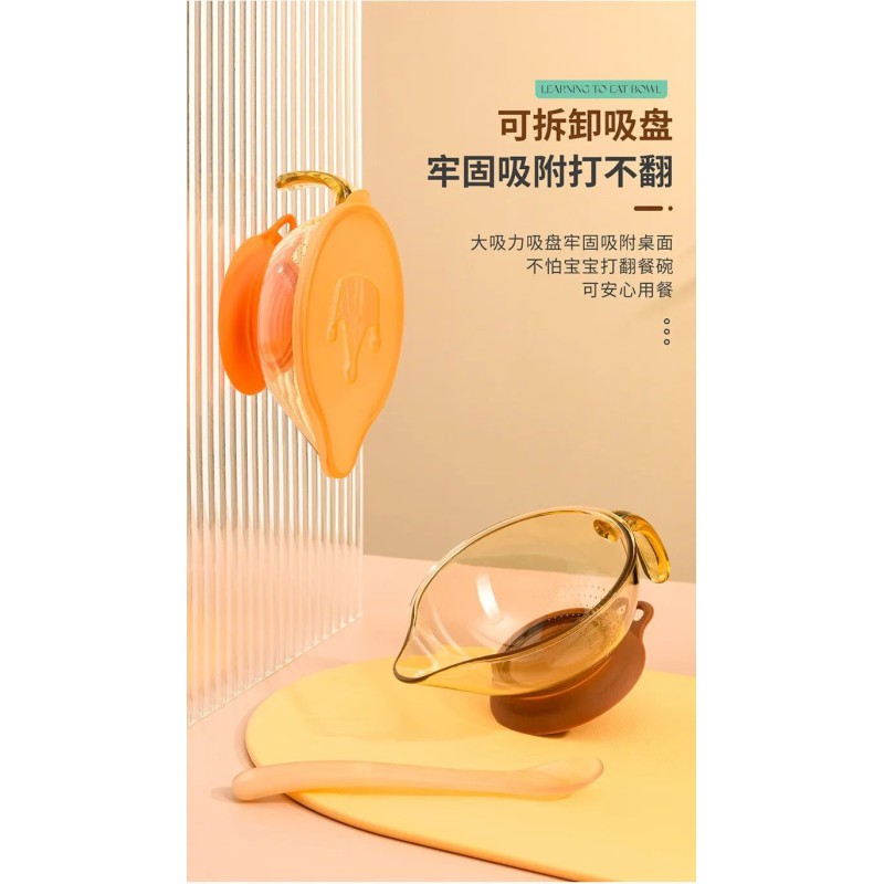 Picture of Baby Aladdin Bowl Baby Feeding Bowl Baby Food Container Baby Suction Bowl With Spoon Baby Learning To Eat Bowl-Multicolor