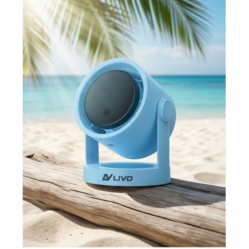 Picture of Livo LV-2601 High Speed Turbo Fan Rechargeable Portable Desktop Cooling Solution with 5 Speed Settings Digital Display and USB Type-C Charging Port for Personal Use Home Office Study and Outdoor Travel.-Multicolor