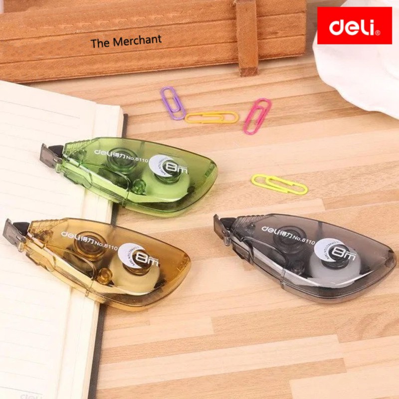 Picture of Deli Correction Tape 8110 High Quality Stationery For School and Office Use White Out Tape Roller Fast Dry Easy To Use For Students Neat Clean Paper Error Correction Available In Bangladesh.-Multicolor