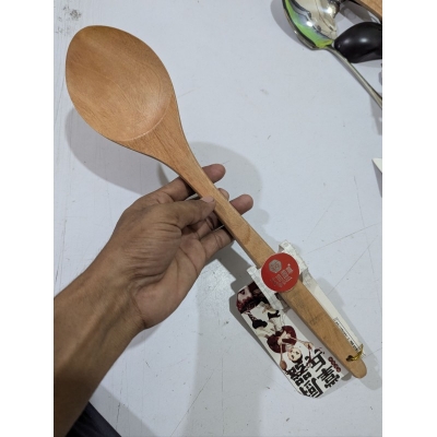 Picture of Handcrafted Large Long Handled Hardwood Cooking Spoon and Heat Resistant Natural Soup Ladle Utensil-Brown