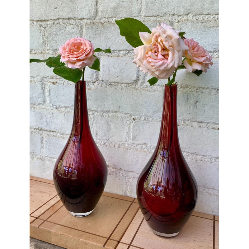 Picture of Vintage IKEA Salong Ruby Red Glass Vase-Red