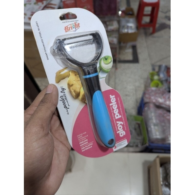 Picture of Bright Glory Professional Y-Shaped Vegetable Peeler with Ultra-Sharp Stainless Steel Blades and Ergonomic Non-Slip Plastic Handle, Perfect High-Efficiency Kitchen Tool for Fast Peeling of Potatoes, Apples, Carrots, and Various Fresh Garden Produce.-Multicolor