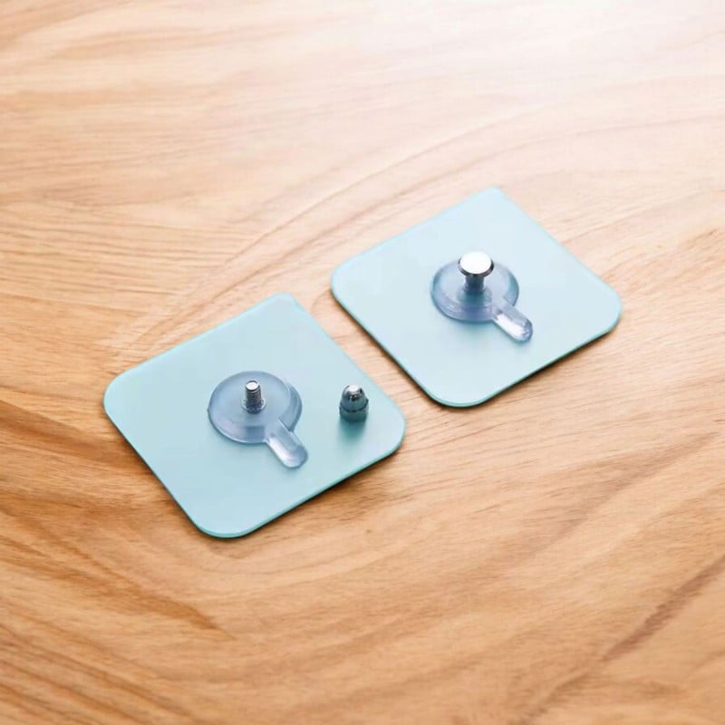 Picture of 10Pcs Self Adhesive Invisible Screw Stickers for Home Kitchen Transparent Wall Screws for Cisco Cabinet Shelf-White