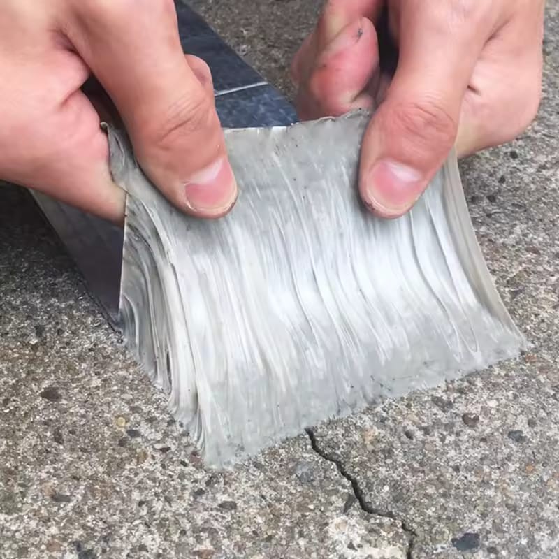Picture of Aluminum Foil Butyl Rubber Tape High Temperature Resistance Waterproof Tape Roof Pipe Repair Stop Leak Sticker-Silver