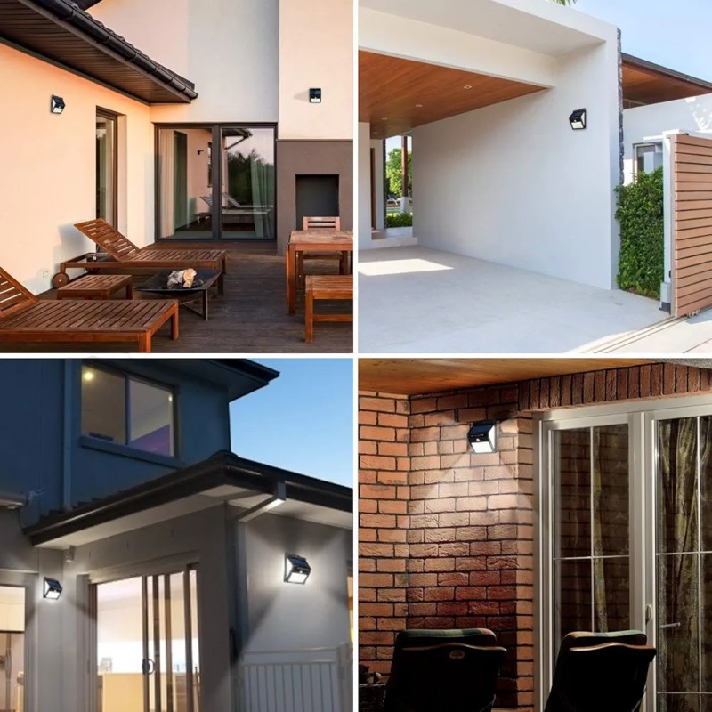 Picture of High-quality 30 LED solar motion sensor wall light for outdoor garden security features advanced IP65 waterproof technology to ensure long-lasting performance and bright illumination during heavy rain and harsh weather conditions.-Multicolor