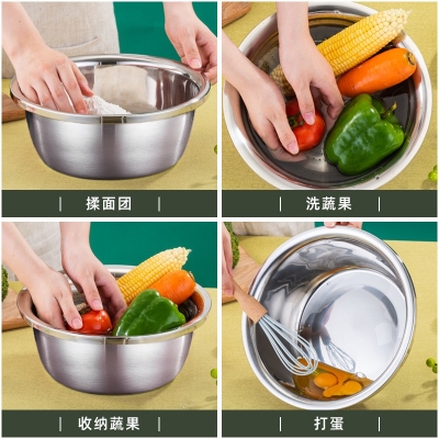 Picture of Kitchen Multipurpose Grater with Drain Basket 3 In 1 Multifunctional, gratter , strainer and bowl Stainless Steel Basin Vegetable Cutter Salad Maker Bowl-Silver