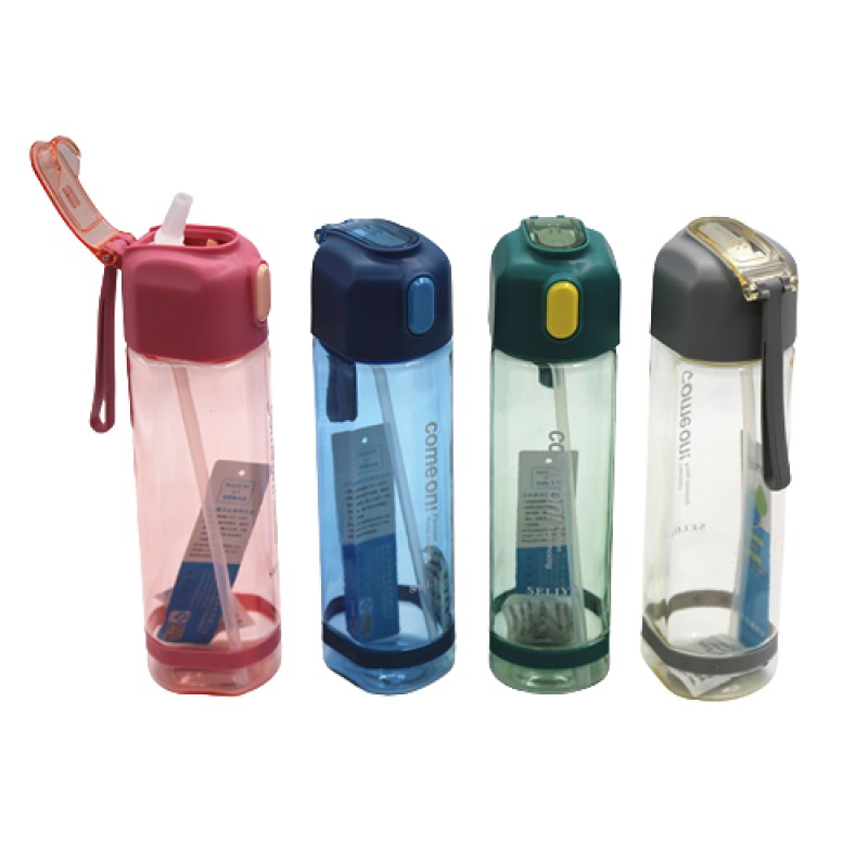 Picture of Eco-Friendly 680ml Square Shape Plastic Cycling Sport Bottle for Athletes, Gym, Outdoor Running, Hiking, Fitness, BPA-Free Food Grade Water Container, Lightweight, Reusable, Portable Drinkware with Random Color Design-Multicolor