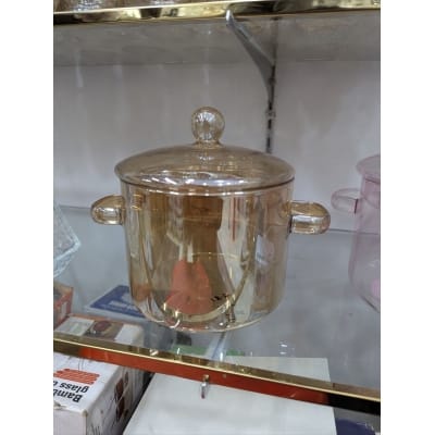 Picture of Visions Amber Glass Cookware Stovetop Safe Casserole Dish | Transparent Heat-Resistant Borosilicate Glass Pot with Lid | Versatile Saucepan for Soup, Stews, Braising, Microwave & Oven Use-Multicolor