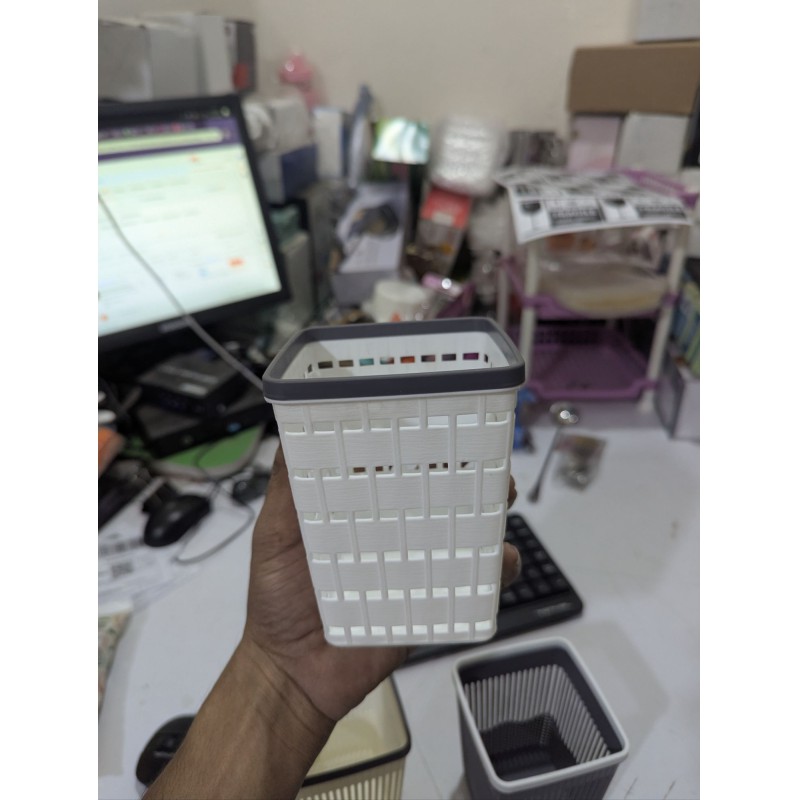 Picture of Multifunctional Square Plastic Pen Holder & Desk Organizer-Multicolor