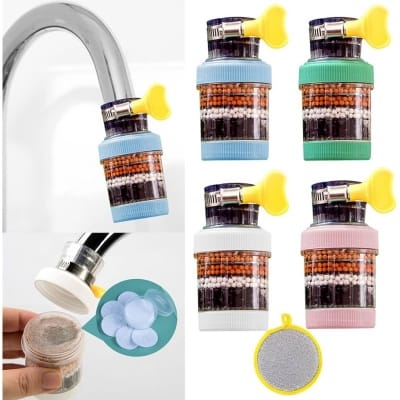 Picture of 6 Layer Water Filter Faucet Water Purifier Nozzle Coconut Charcoal Medical Stone Kitchen Accessories Home Water Filter - 1pcs-Multicolor