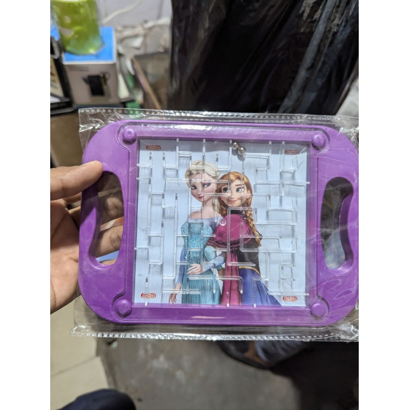 Picture of Maze Puzzle Double Balance Ball Board Game for Kids Brain Development Featuring Disney Frozen Elsa and Anna Characters Handheld 3D Educational Toy for Enhancing Focus Hand-Eye Coordination and Cognitive Thinking Skills-Multicolor