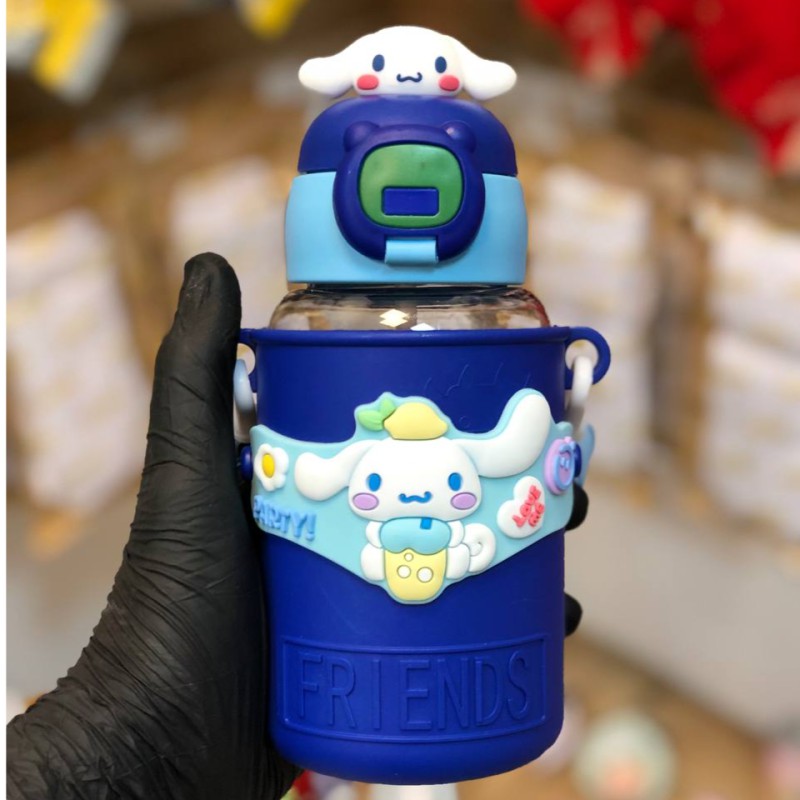 Picture of 550ML Cartoon Double Drinking Kids Thermos Cup, 316 Stainless Steel, Anti-Fall Portable Water Bottle, Straw Design, Food-Grade Safe Material, Lightweight, Perfect for Male and Female Students, School, Travel, Outdoor Fun, Gym-blue