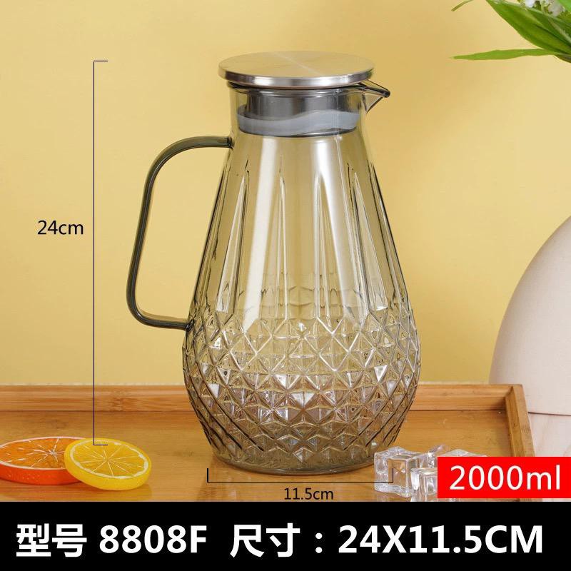 Picture of Direct Fire Ready Borosilicate Glass Teapot with Rustic Steel Lid, Thick Glass Jug-Black-golden