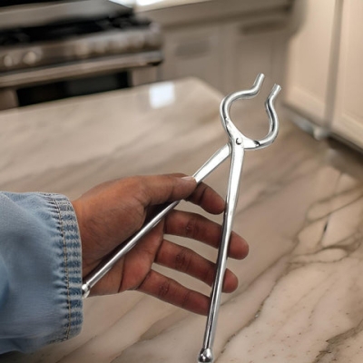 Picture of Kitchen Tong | Pakkad | Sandasi | Pincer | Sansi | Utensil Holder with Handle Smart Kitchen Tool | Stainless Steel(Silver)-Silver