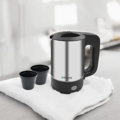 Picture of Portable Stainless Steel Electric Kettle – 500ml, 800W, 220V, 50Hz, Fast Boil Travel Water Boiler, Compact, Ideal for Travel, Office, and Home Use, Multiple Color Options (1 Pc)-Multicolor