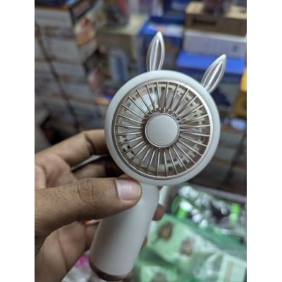 Picture of Cute Rabbit Ear Portable Mini Fan USB Rechargeable Handheld Personal Cooling Fan for Students Office Travel Outdoor Use Lightweight Compact Desk Fan with Multiple Speed Settings for Summer Heat Relief.-Multicolor