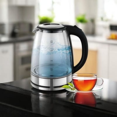 Picture of 1.8L Electric Smart Glass Water Kettle – 1850-2200W, 220V, 50Hz – Durable Glass Tea Maker, Fast Boil, Modern Design, Multiple Color Options, Ideal Home Appliance for Tea, Coffee, and Hot Water (1 Pc)-Multicolor