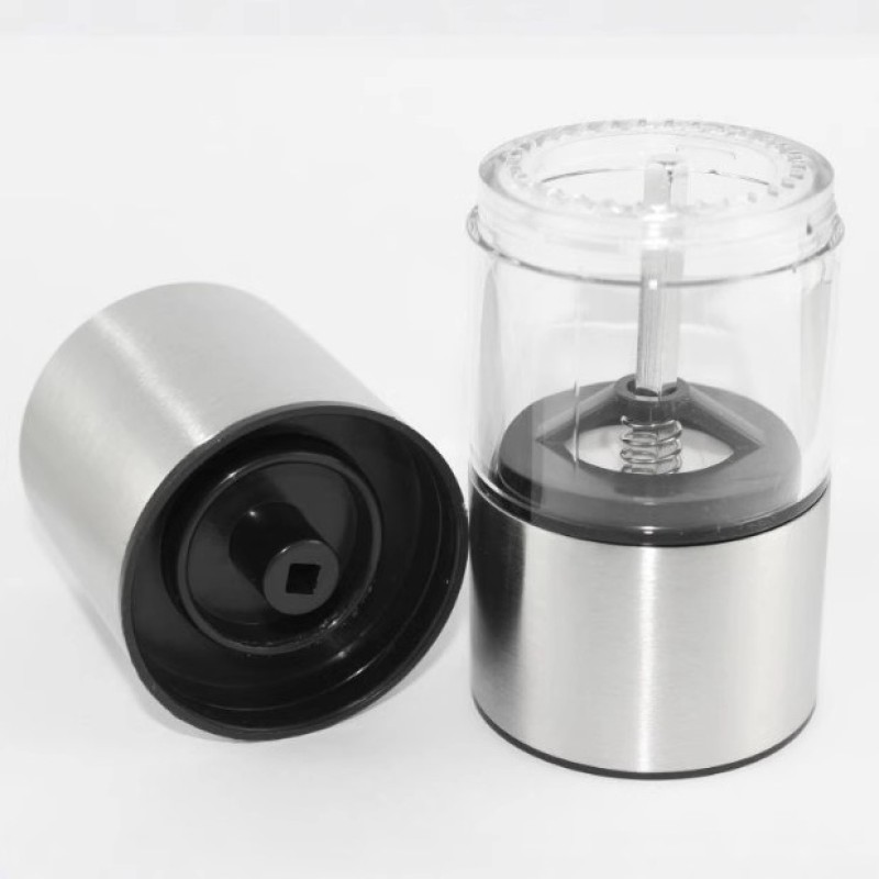 Picture of 1pcs Glaceon Salt and Pepper Grinder,Stainless Steel Push Button Grinder Modern Design Thumb Grinder, for Black Pepper,Portable Handy Pepper Mill for Travel, Breakfast, BBQ-Multicolor