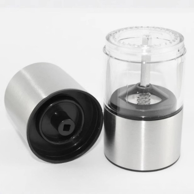 Picture of 1pcs Glaceon Salt and Pepper Grinder,Stainless Steel Push Button Grinder Modern Design Thumb Grinder, for Black Pepper,Portable Handy Pepper Mill for Travel, Breakfast, BBQ-Multicolor