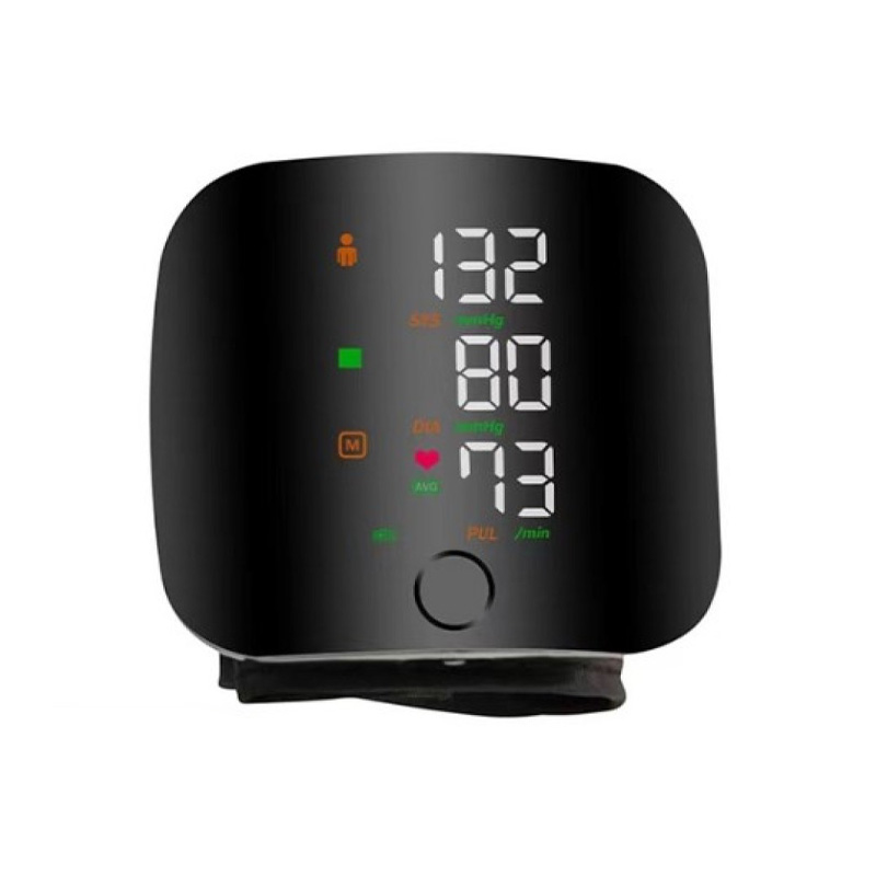 Picture of Portable Wrist Electronic Sphygmomanometer with Digital LCD Display and Automatic Inflation System for Precise At-Home Blood Pressure Monitoring, Pulse Rate Tracking, and Easy-to-Read Health Data Analysis for All Adult Users.-Multicolor