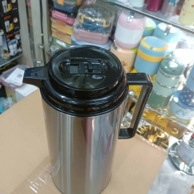 Picture of Lion Star 1.6L Flask - Double Wall Vacuum Insulation, Leak-Proof with Glass Refill, Portable & Stylish Design, Silver Body, Durable Plastic Handle, Eco-Friendly, Ideal for Hot & Cold Beverages-Multicolor